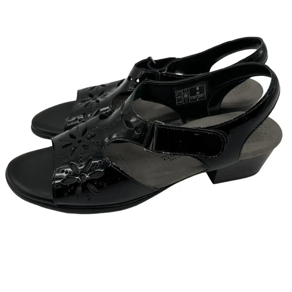 SAS Tripad Comfort Sunburst Heel Strap Sandal Black Size 9N Excellent Condition